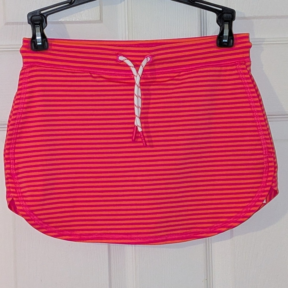 Vineyard Vines Girls Striped Sankaty Skort Pink Orange Med 10-12 NWT $60